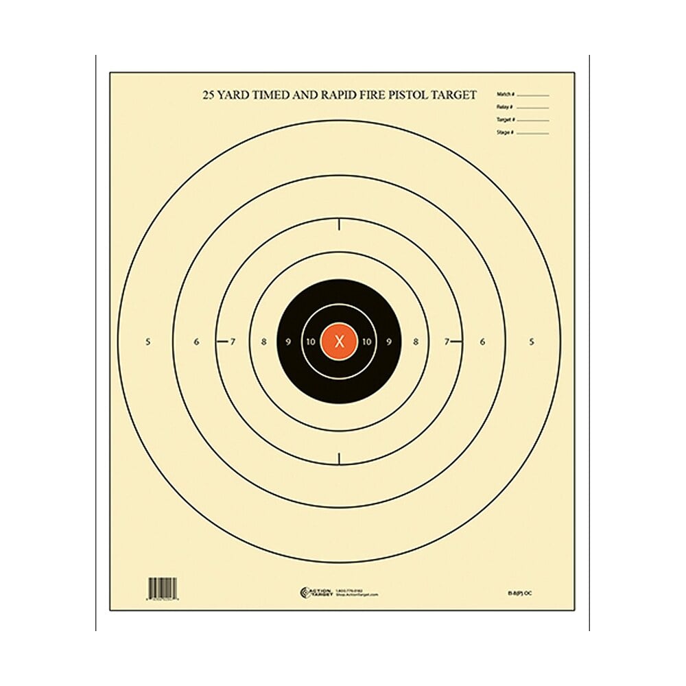 action target b8poc100 competition nra time & rapid fire bullseye paper 25 yds 21" x 24" black/white 100 per box Action Target B8POC100 Competition NRA Time & Rapid Fire Bullseye Paper 25 yds 21" x 24" Sports South item 116052
