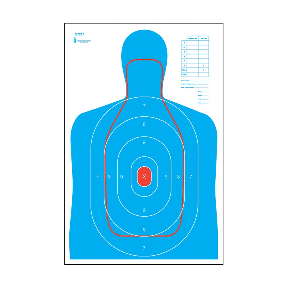 action target rcb27eq100 qualification b 27e & fbi q combo silhouette hanging paper 23" x 35" blue/white 100 per box Action Target RCB27EQ100 Qualification B-27E & FBI Q Combo Silhouette Hanging Paper 23" x Sports South item 116061