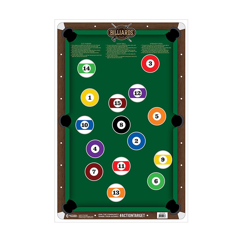 action target gspool100 entertainment pool table paper hanging 23" x 35" multi color 100 per box Action Target GSPOOL100 Entertainment Pool Table Paper Hanging 23" x 35" Multi-Color 100 Per Sports South item 116068