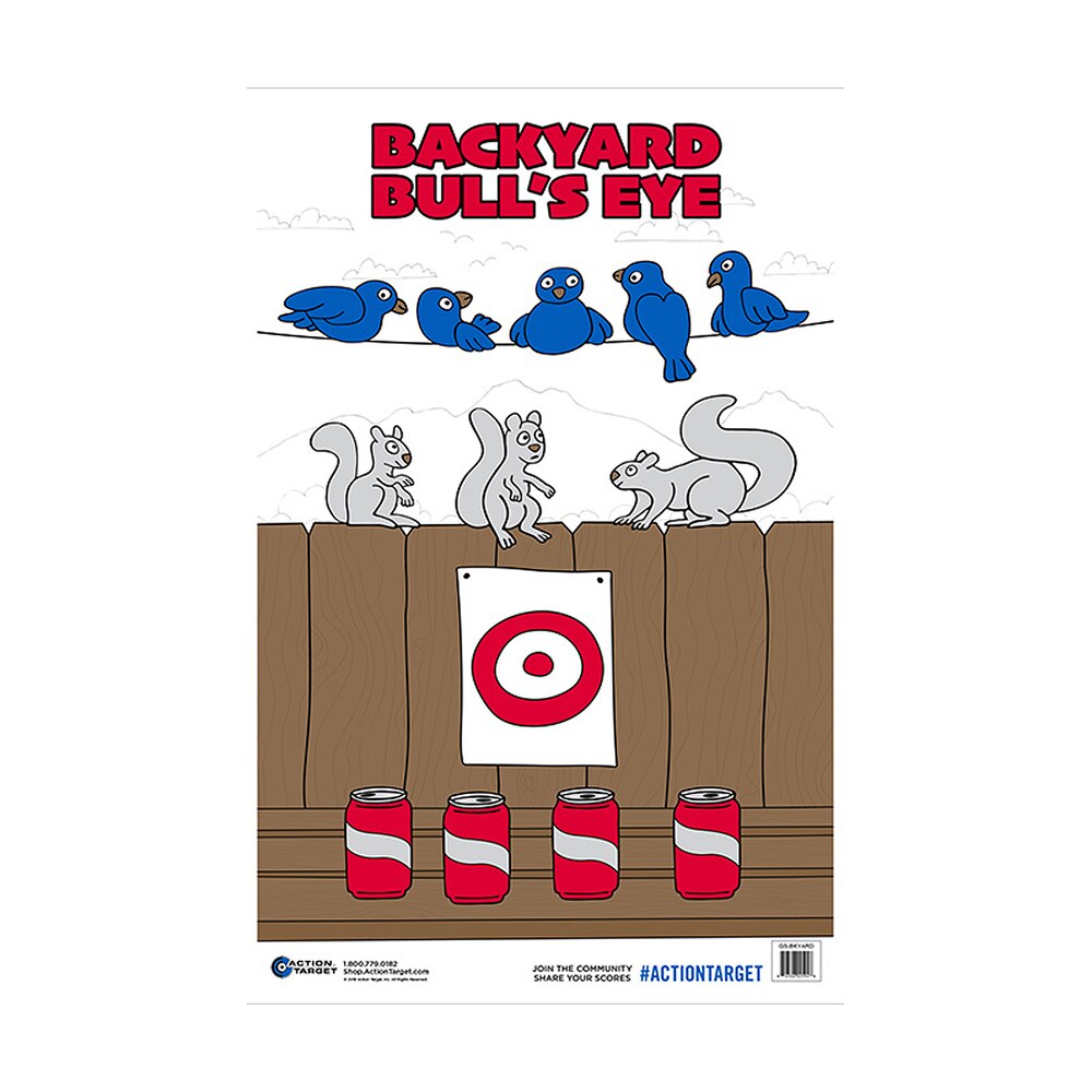 action target gsbkyard100 entertainment animals/cans/target paper hanging 23" x 35" multi color 100 per box Action Target GSBKYARD100 Entertainment Animals/Cans/Target Paper Hanging 23" x 35" Multi-Color Sports South item 116076