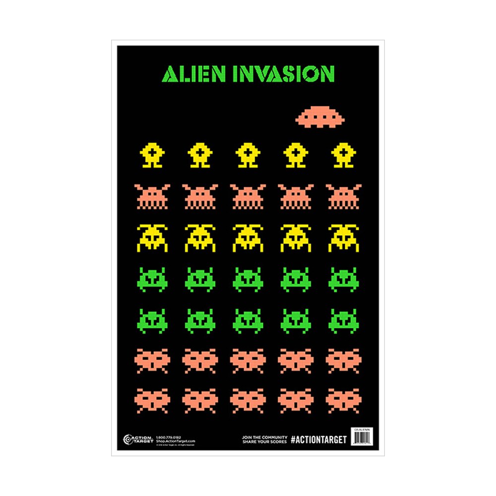 action target gsalienin100 entertainment black light aliens paper hanging 23" x 35" multi color 100 per box Action Target GSALIENIN100 Entertainment Black Light Aliens Paper Hanging 23" x 35" Multi-Color Sports South item 116083