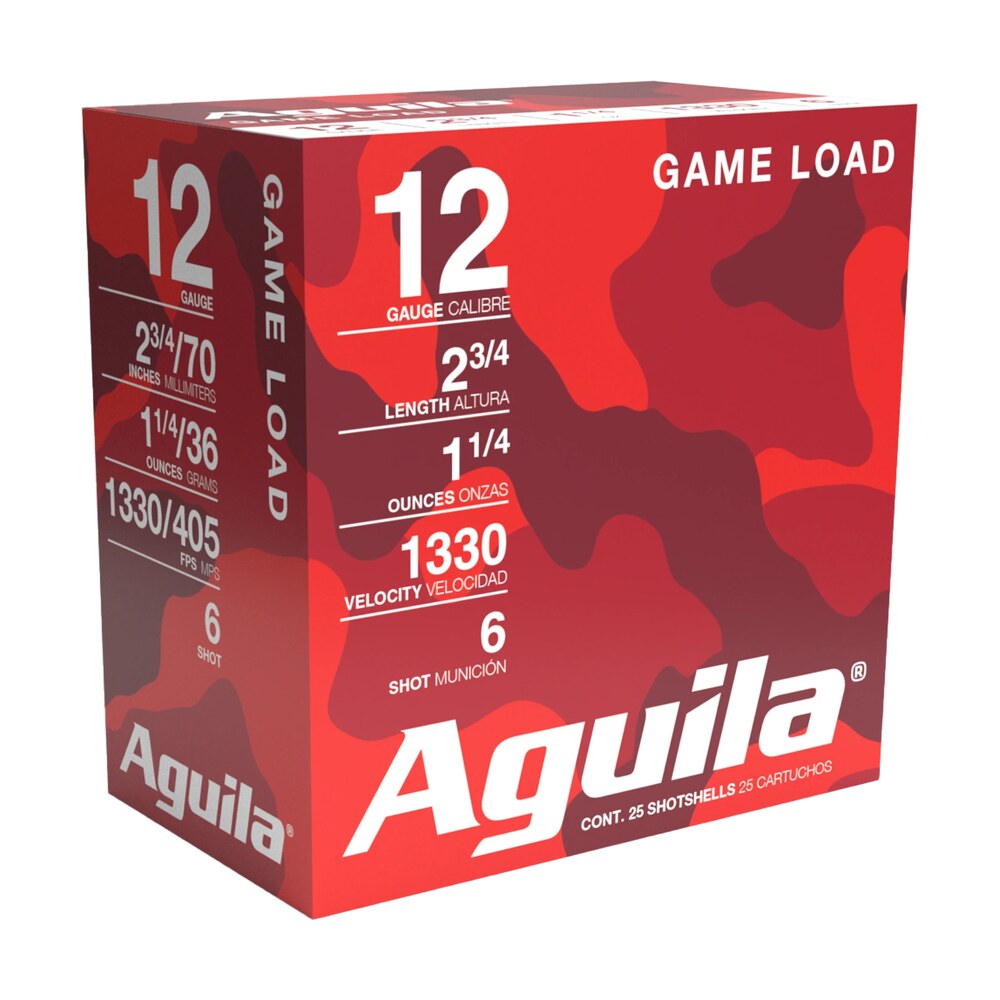 aguila 1chb1206 game load 12gauge 2.75" 1 1/4oz 6shot 25 per box/10 case Aguila 1CHB1206 Game Load 12Gauge 2.75" 1 1/4oz 6Shot 25 Per Box/10 Case Sports South item 116369