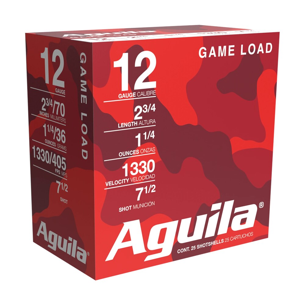 aguila 1chb1207 game load 12gauge 2.75" 1 1/4oz 7.5shot 25 per box/10 case Aguila 1CHB1207 Game Load 12Gauge 2.75" 1 1/4oz 7.5Shot 25 Per Box/10 Case Sports South item 116370
