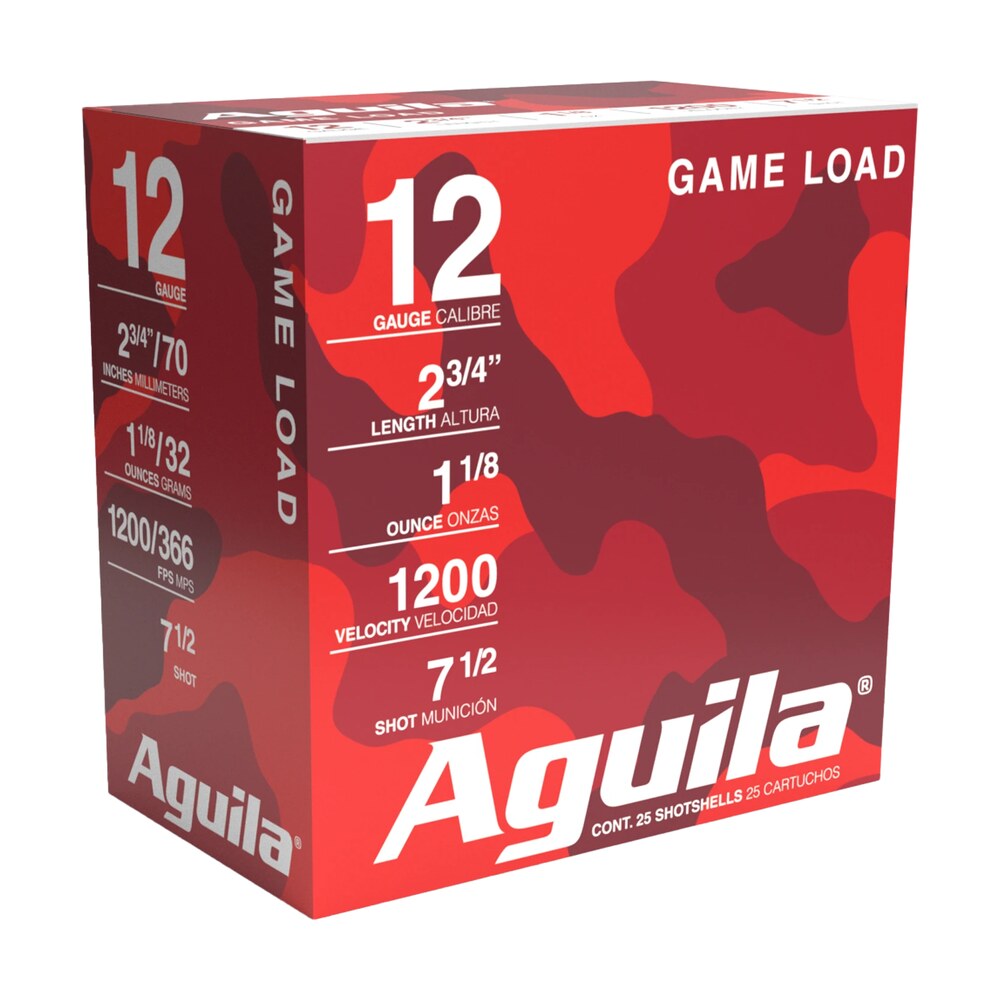 aguila 1chb1217 game load 12gauge 2.75" 1 1/8oz 7.5shot 25 per box/10 case Aguila 1CHB1217 Game Load 12Gauge 2.75" 1 1/8oz 7.5Shot 25 Per Box/10 Case Sports South item 116378