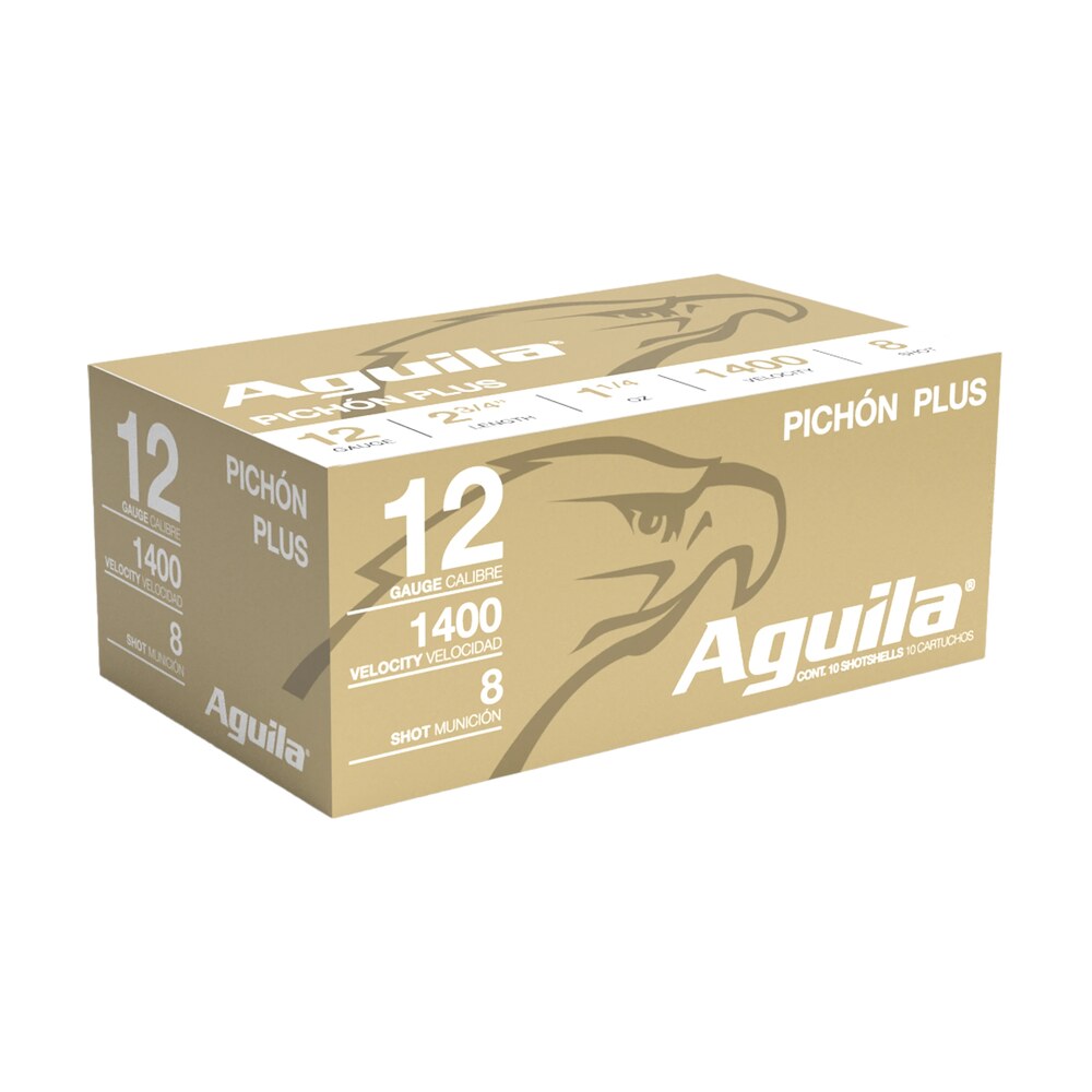 aguila 1chb1296 pichon plus 12gauge 2.75" 1 1/4oz 8shot 10 per box/25 case Aguila 1CHB1296 Pichon Plus 12Gauge 2.75" 1 1/4oz 8Shot 10 Per Box/25 Case Sports South item 116384