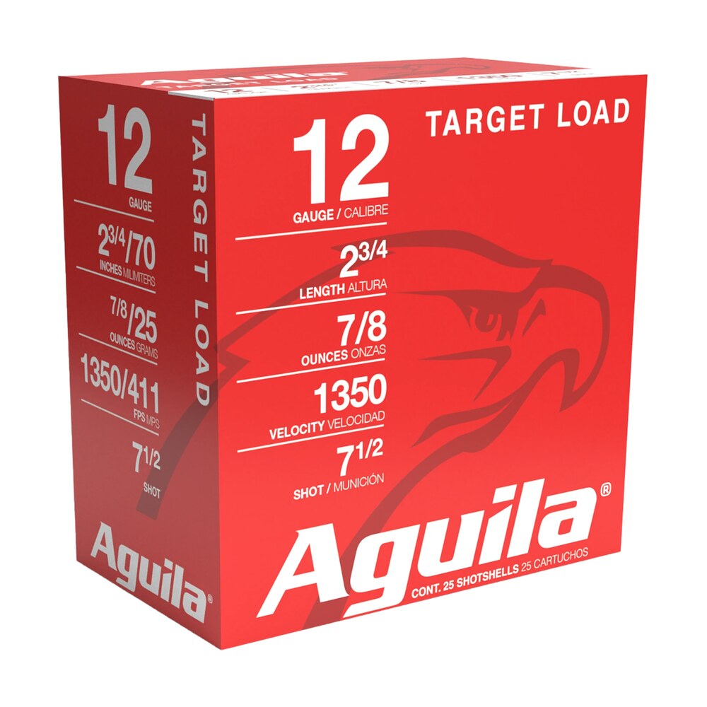 aguila 1chb1250 target load competition 12gauge 2.75" 7/8oz 7.5shot 25 per box/10 case Aguila 1CHB1250 Target Load Competition 12Gauge 2.75" 7/8oz 7.5Shot 25 Per Box/10 Case Sports South item 116386