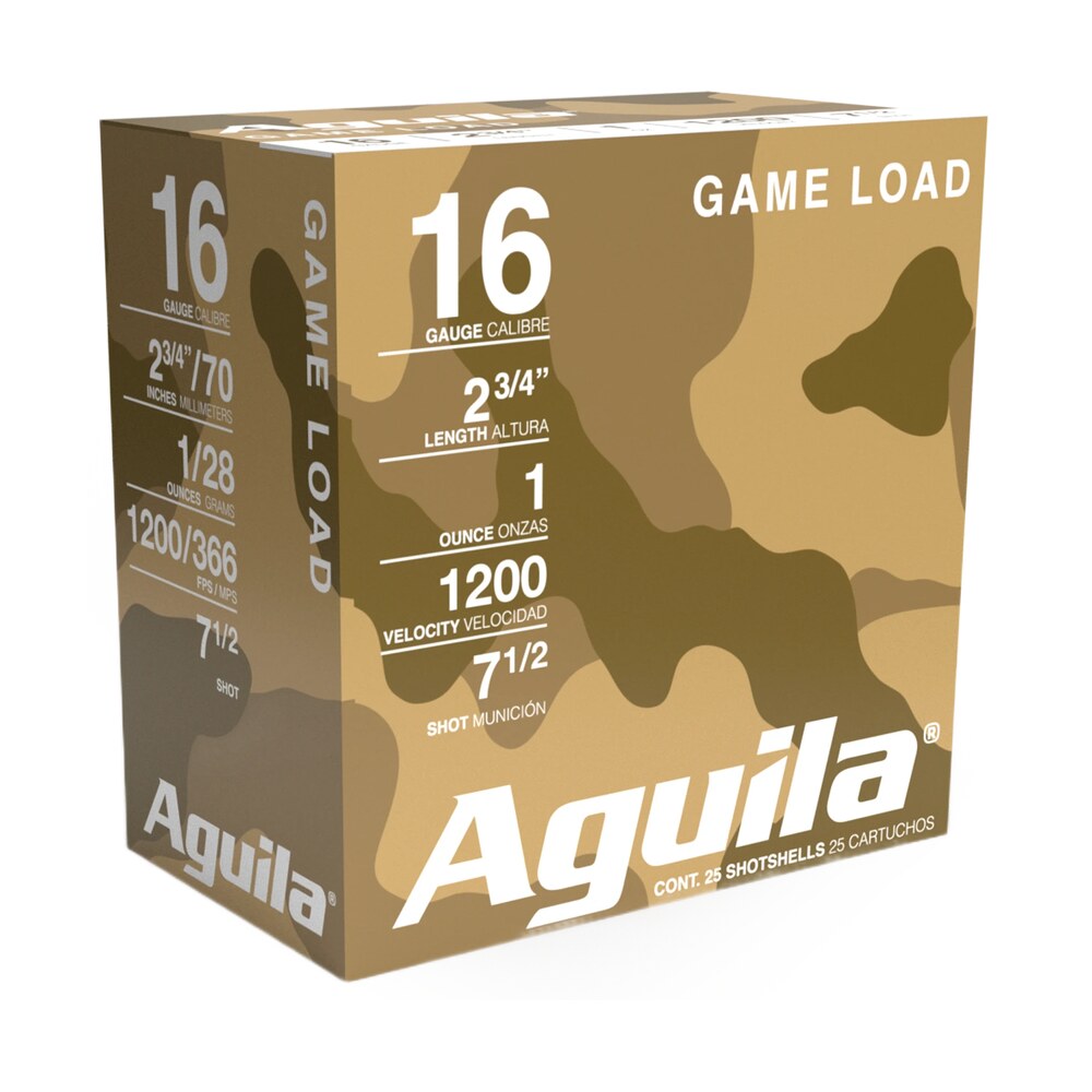 aguila 1chb1617 game load 16gauge 2.75" 1oz 7.5shot 25 per box/10 case Aguila 1CHB1617 Game Load 16Gauge 2.75" 1oz 7.5Shot 25 Per Box/10 Case Sports South item 116392