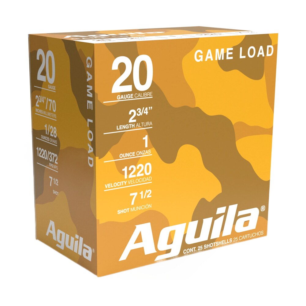 aguila 1chb2007 game load 20gauge 2.75" 1oz 7.5shot 25 per box/10 case Aguila 1CHB2007 Game Load 20Gauge 2.75" 1oz 7.5Shot 25 Per Box/10 Case Sports South item 116404