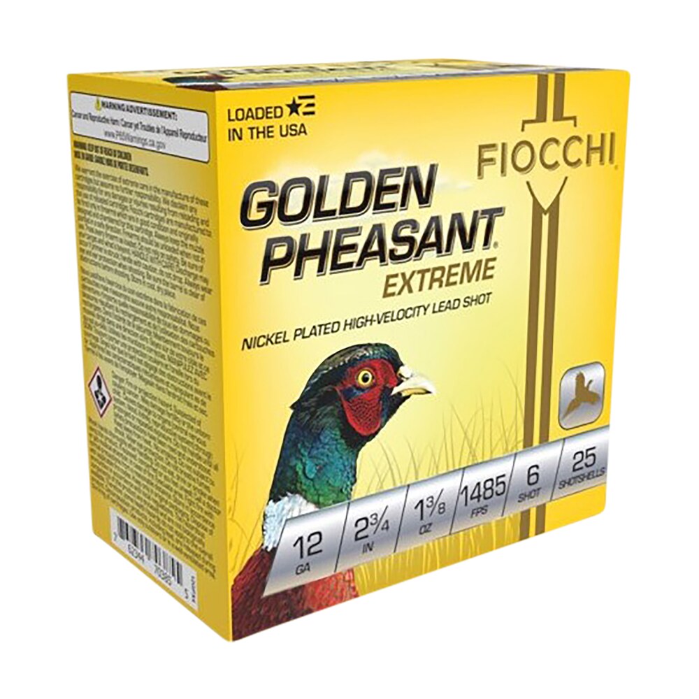 fiocchi 12gpx6 golden pheasant extrema 12gauge 2.75" 1 3/8oz 6shot 25 per box/10 case Fiocchi 12GPX6 Golden Pheasant Extrema 12Gauge 2.75" 1 3/8oz 6Shot 25 Per Box/10 Case Sports South item 116564