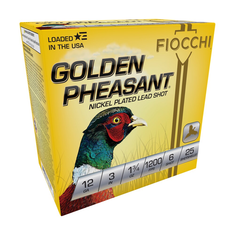 fiocchi 123gp6 golden pheasant 12gauge 3" 1 3/4oz 6shot 25 per box/10 case Fiocchi 123GP6 Golden Pheasant 12Gauge 3" 1 3/4oz 6Shot 25 Per Box/10 Case Sports South item 116568