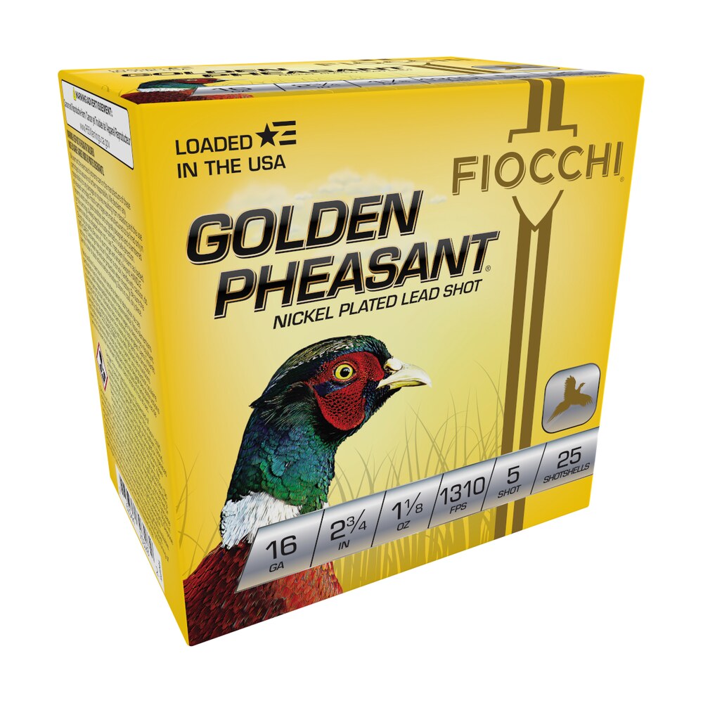 fiocchi 16gp5 golden pheasant extrema 16gauge 2.75" 1 1/8oz 5shot 25 per box/10 case Fiocchi 16GP5 Golden Pheasant Extrema 16Gauge 2.75" 1 1/8oz 5Shot 25 Per Box/10 Case Sports South item 116569