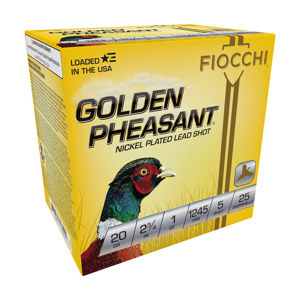fiocchi 20gp5 golden pheasant extrema 20gauge 2.75" 1oz 5shot 25 per box/10 case Fiocchi 20GP5 Golden Pheasant Extrema 20Gauge 2.75" 1oz 5Shot 25 Per Box/10 Case Sports South item 116571