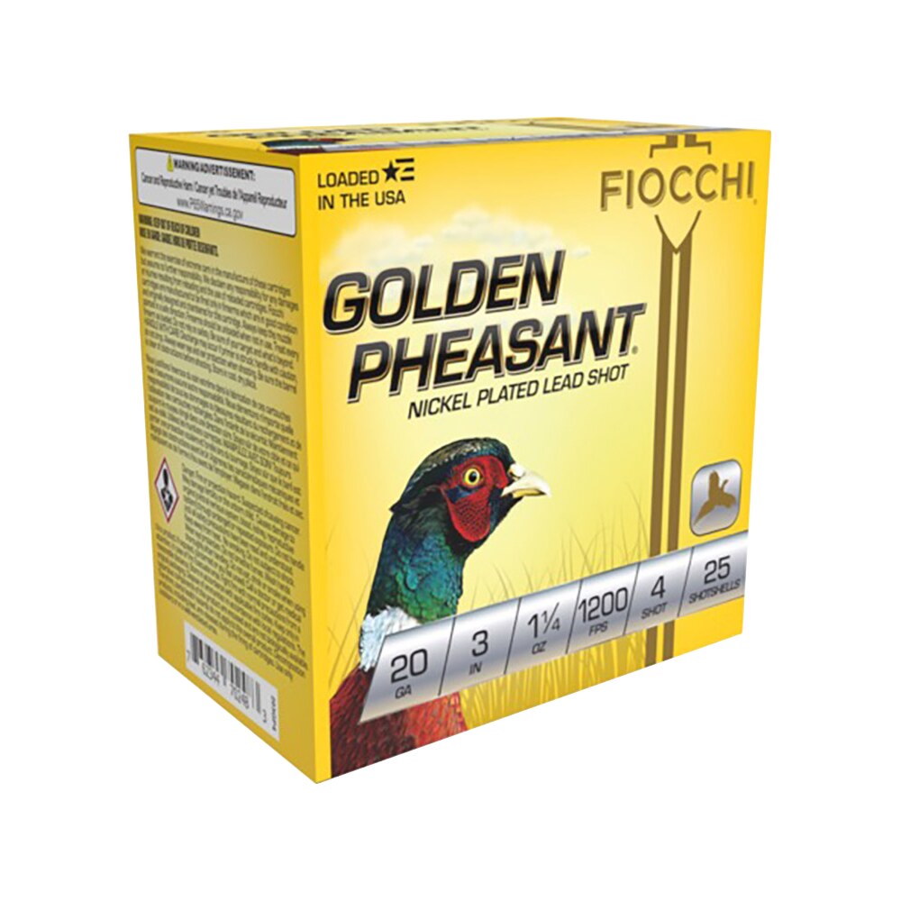fiocchi 203gp4 golden pheasant extrema 20gauge 3" 1 1/4oz 4shot 25 per box/10 case Fiocchi 203GP4 Golden Pheasant Extrema 20Gauge 3" 1 1/4oz 4Shot 25 Per Box/10 Case Sports South item 116574