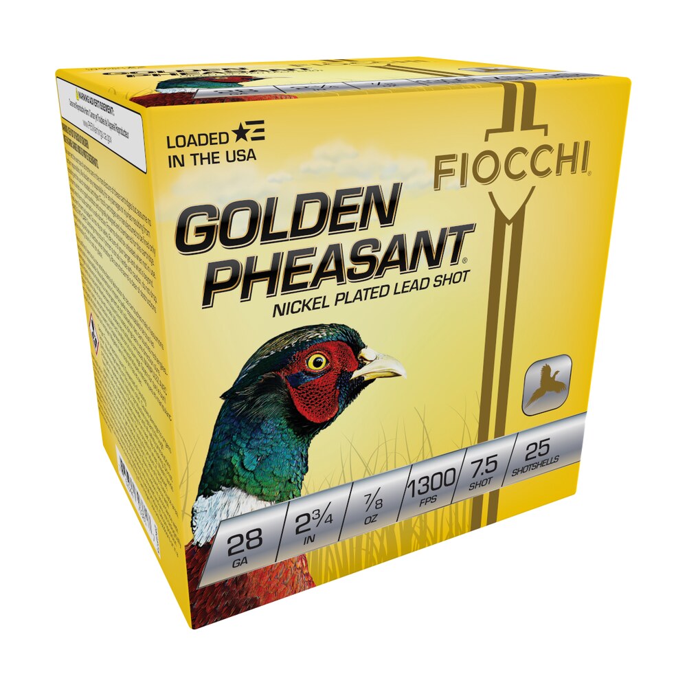 fiocchi 28gp75 golden pheasant extrema 28gauge 2.75" 7/8oz 7.5shot 25 per box/10 case Fiocchi 28GP75 Golden Pheasant Extrema 28Gauge 2.75" 7/8oz 7.5Shot 25 Per Box/10 Case Sports South item 116578