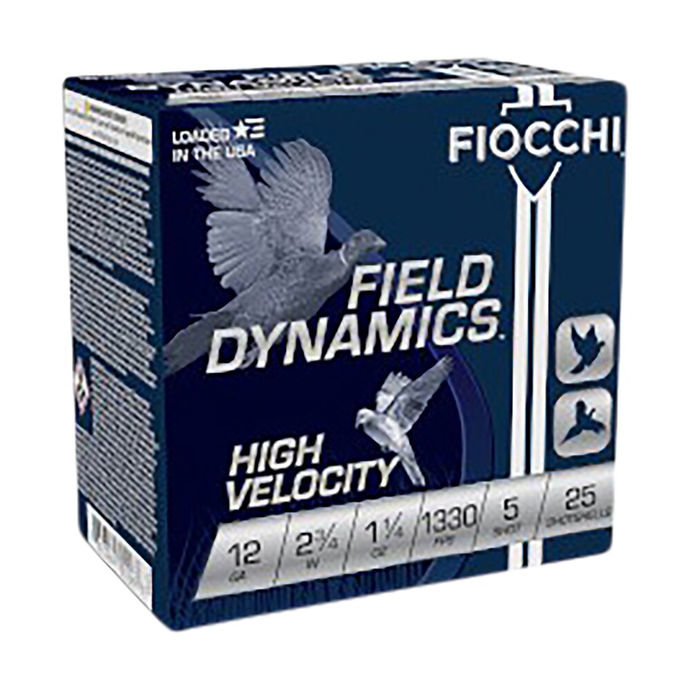fiocchi 12hv5 field dynamics high velocity 12gauge 2.75" 1 1/4oz 5shot 25 per box/10 case Fiocchi 12HV5 Field Dynamics High Velocity 12Gauge 2.75" 1 1/4oz 5Shot 25 Per Box/10 Case Sports South item 116580