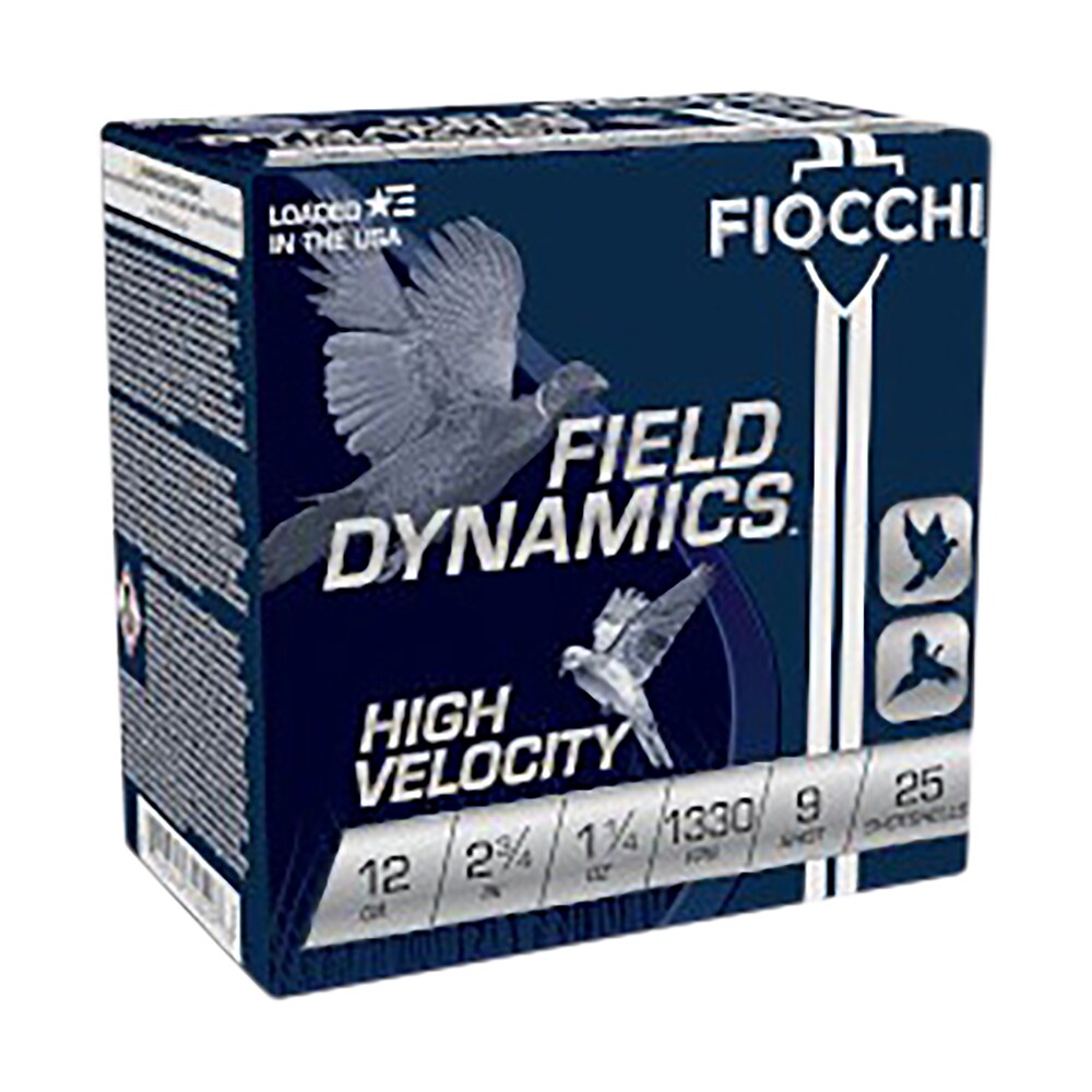fiocchi 12hv9 field dynamics high velocity 12gauge 2.75" 1 1/4oz 9shot 25 per box/10 case Fiocchi 12HV9 Field Dynamics High Velocity 12Gauge 2.75" 1 1/4oz 9Shot 25 Per Box/10 Case Sports South item 116584