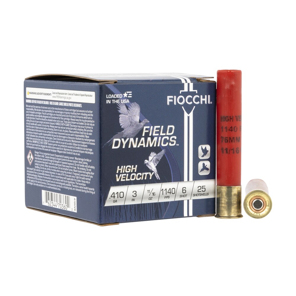 fiocchi 410hv6 field dynamics high velocity 410gauge 3" 11/16oz 6shot 25 per box/10 case Fiocchi 410HV6 Field Dynamics High Velocity 410Gauge 3" 11/16oz 6Shot 25 Per Box/10 Case Sports South item 116599