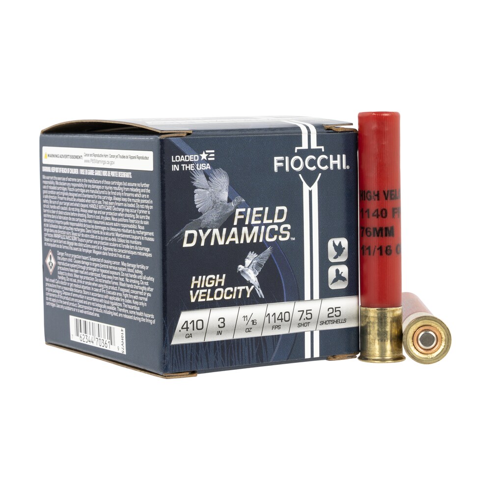 fiocchi 410hv75 field dynamics high velocity 410gauge 3" 11/16oz 7.5shot 25 per box/10 case Fiocchi 410HV75 Field Dynamics High Velocity 410Gauge 3" 11/16oz 7.5Shot 25 Per Box/10 Case Sports South item 116600