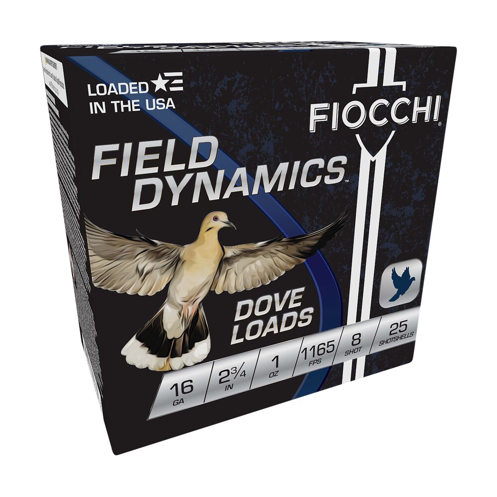 fiocchi 16gt8 field dynamics dove & quail 16gauge 2.75" 1oz 8shot 25 per box/10 case Fiocchi 16GT8 Field Dynamics Dove & Quail 16Gauge 2.75" 1oz 8Shot 25 Per Box/10 Case Sports South item 116606