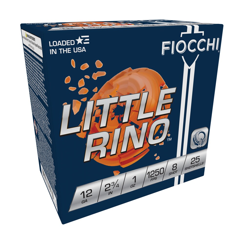 fiocchi 12tx8 exacta target little rino 12gauge 2.75" 1oz 8shot 25 per box/10 case Fiocchi 12TX8 Exacta Target Little Rino 12Gauge 2.75" 1oz 8Shot 25 Per Box/10 Case Sports South item 116621