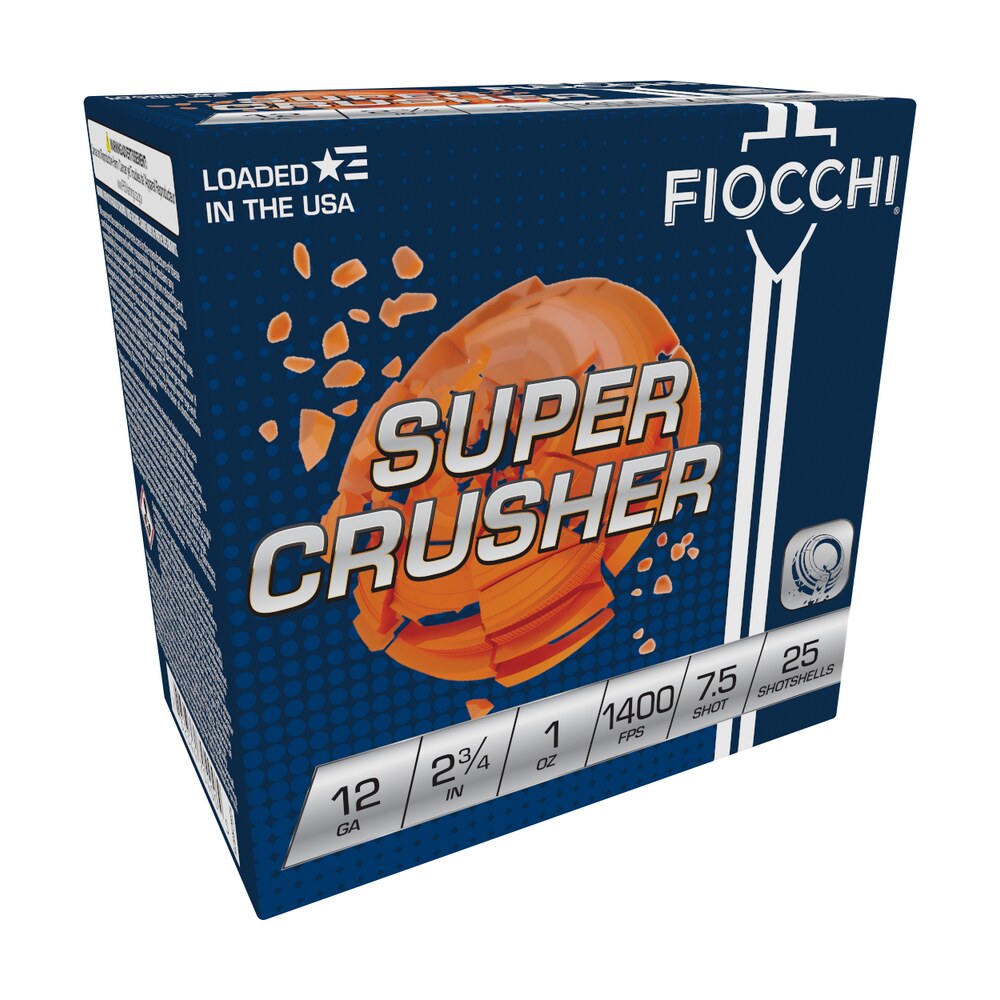 fiocchi 12scrs75 exacta target super crusher 12gauge 2.75" 1oz 7.5shot 25 per box/10 case Fiocchi 12SCRS75 Exacta Target Super Crusher 12Gauge 2.75" 1oz 7.5Shot 25 Per Box/10 Case Sports South item 116625