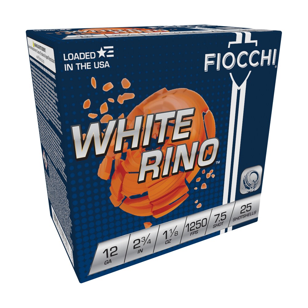 fiocchi 12wrno75 exacta target white rino target 12gauge 2.75" 1 1/8oz 7.5shot 25 per box/10 case Fiocchi 12WRNO75 Exacta Target White Rino Target 12Gauge 2.75" 1 1/8oz 7.5Shot 25 Per Box/10 Sports South item 116627