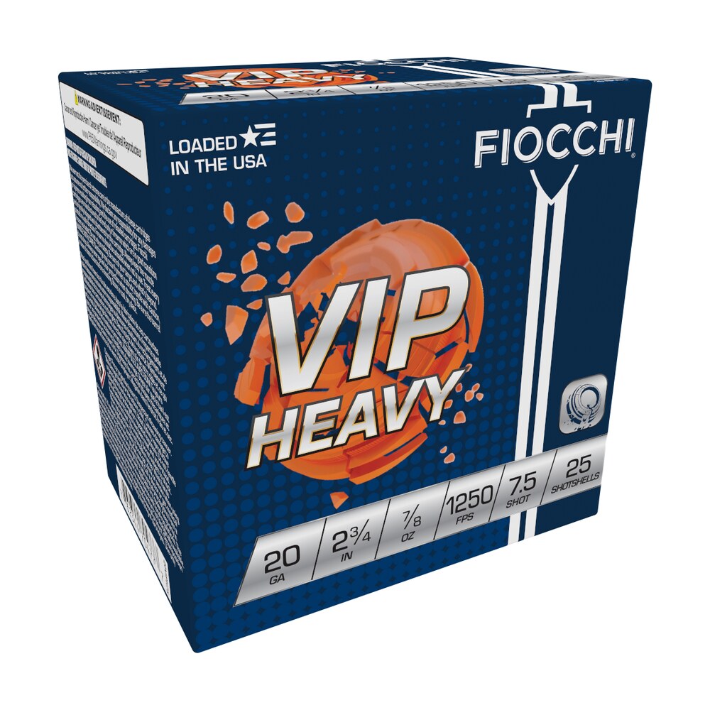 fiocchi 20viph75 exacta target vip heavy 20gauge 2.75" 7/8oz 7.5shot 25 per box/10 case Fiocchi 20VIPH75 Exacta Target VIP Heavy 20Gauge 2.75" 7/8oz 7.5Shot 25 Per Box/10 Case Sports South item 116632