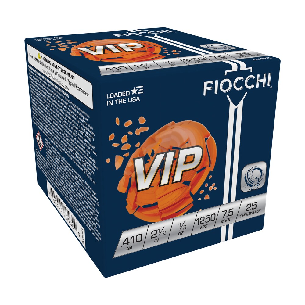 fiocchi 410vip75 exacta target vip 410gauge 2.50" 1/2oz 7.5shot 25 per box/10 case Fiocchi 410VIP75 Exacta Target VIP 410Gauge 2.50" 1/2oz 7.5Shot 25 Per Box/10 Case Sports South item 116639