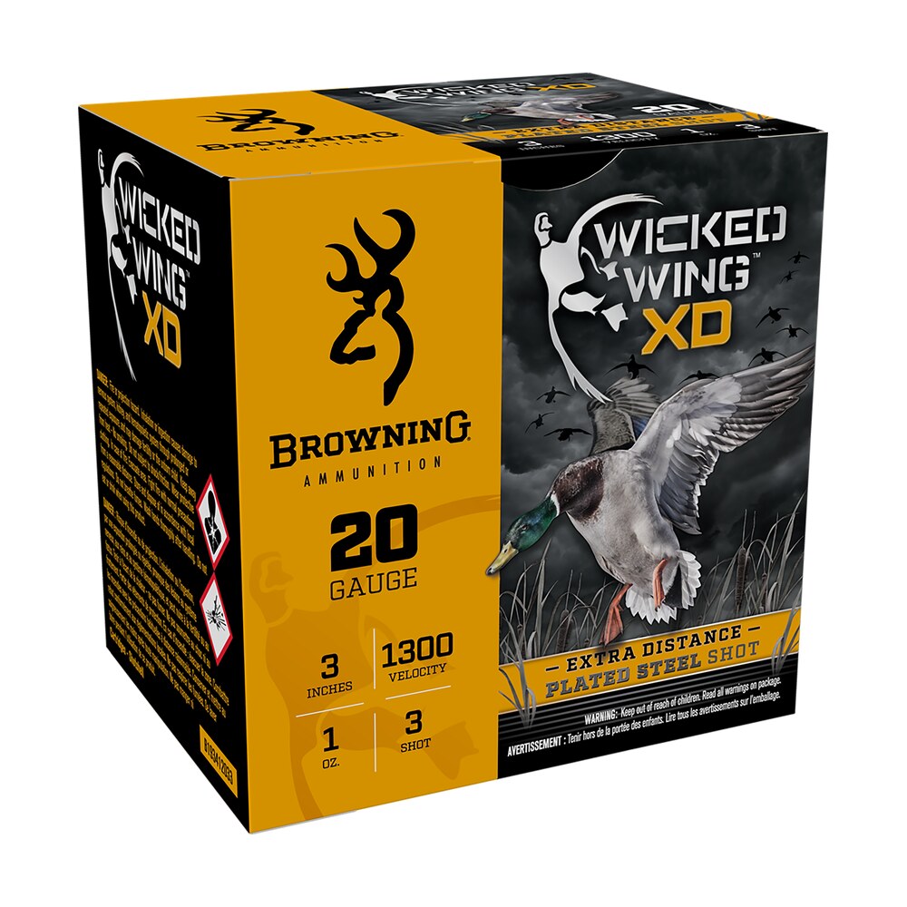 browning ammo b193412033 wicked wing xd 20gauge 3" 1oz 3shot 25 per box/10 case Browning Ammo B193412033 Wicked Wing XD 20Gauge 3" 1oz 3Shot 25 Per Box/10 Case Sports South item 116667