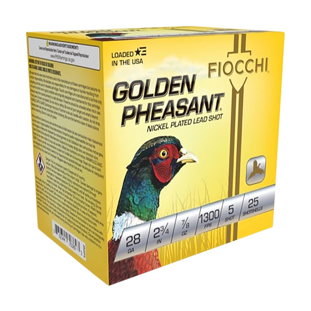 fiocchi 28gp5 golden pheasant extrema 28gauge 2.75" 7/8oz 5shot 25 per box/10 case Fiocchi 28GP5 Golden Pheasant Extrema 28Gauge 2.75" 7/8oz 5Shot 25 Per Box/10 Case Sports South item 116680