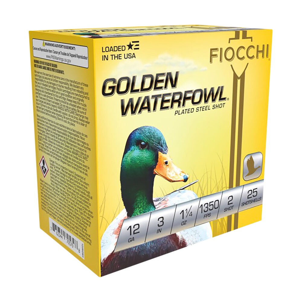 fiocchi 123sgw2 golden waterfowl 12gauge 3" 1 1/4oz 2shot 25 per box/10 case Fiocchi 123SGW2 Golden Waterfowl 12Gauge 3" 1 1/4oz 2Shot 25 Per Box/10 Case Sports South item 116790
