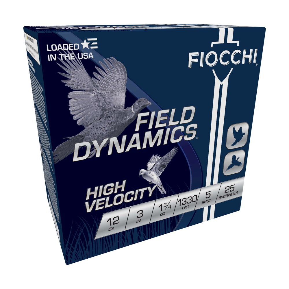 fiocchi 123hv5 field dynamics high velocity 12gauge 3" 1 3/4oz 5shot 25 per box/10 case Fiocchi 123HV5 Field Dynamics High Velocity 12Gauge 3" 1 3/4oz 5Shot 25 Per Box/10 Case Sports South item 116793