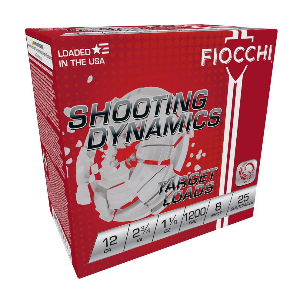fiocchi 12sd18h8 shooting dynamics target 12gauge 2.75" 1 1/8oz 8shot 25 per box/10 case Fiocchi 12SD18H8 Shooting Dynamics Target 12Gauge 2.75" 1 1/8oz 8Shot 25 Per Box/10 Case Sports South item 116815