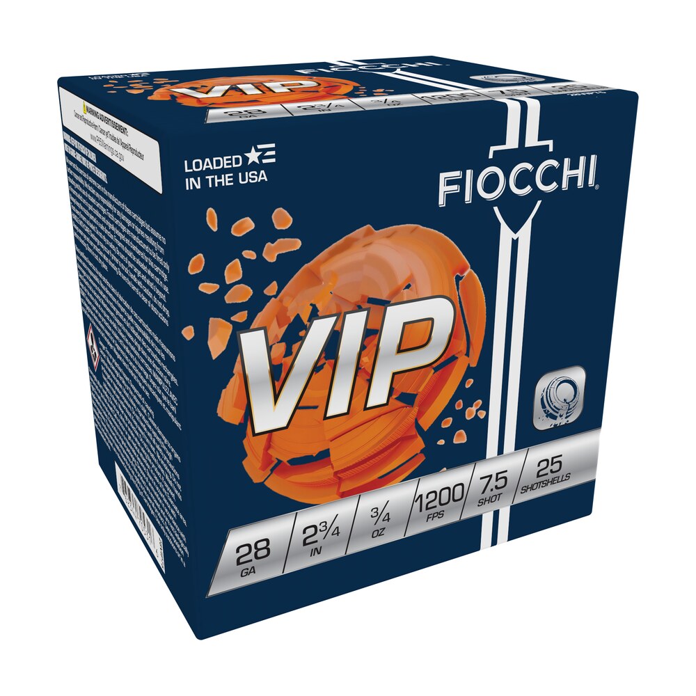 fiocchi 28vip75 exacta target vip 28gauge 2.75" 3/4oz 7.5shot 25 per box/10 case Fiocchi 28VIP75 Exacta Target VIP 28Gauge 2.75" 3/4oz 7.5Shot 25 Per Box/10 Case Sports South item 116820