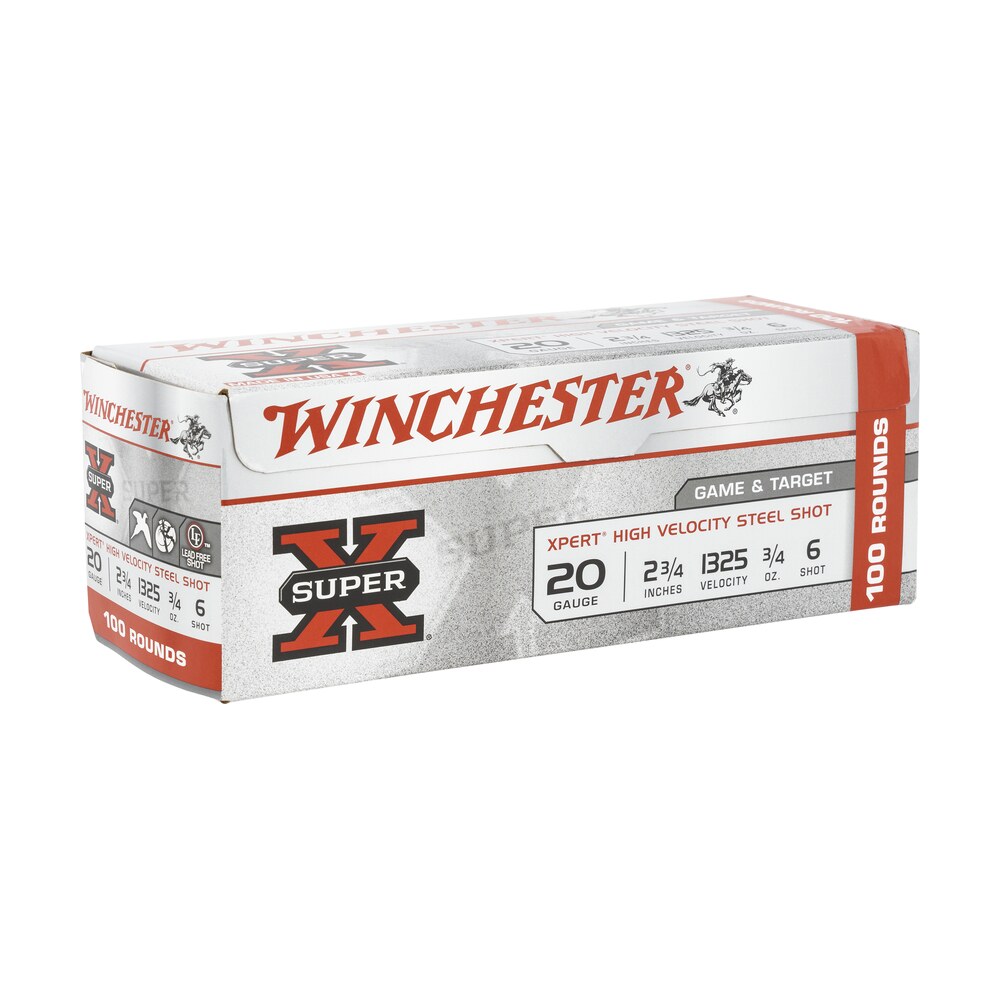 winchester ammo we20gtvp6 super x xpert high velocity 20gauge 2.75" 3/4oz 6shot 100 per box/2 case *value pack Winchester Ammo WE20GTVP6 Super X Xpert High Velocity 20Gauge 2.75" 3/4oz 6Shot 100 Per Box/2 Sports South item 116849
