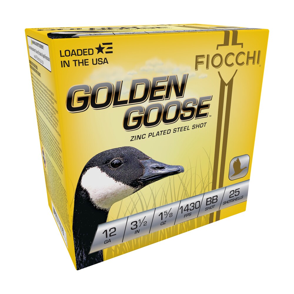 fiocchi 1235ggbb golden goose 12gauge 3.50" 1 5/8oz bbshot 25 per box/10 case Fiocchi 1235GGBB Golden Goose 12Gauge 3.50" 1 5/8oz BBShot 25 Per Box/10 Case Sports South item 116862