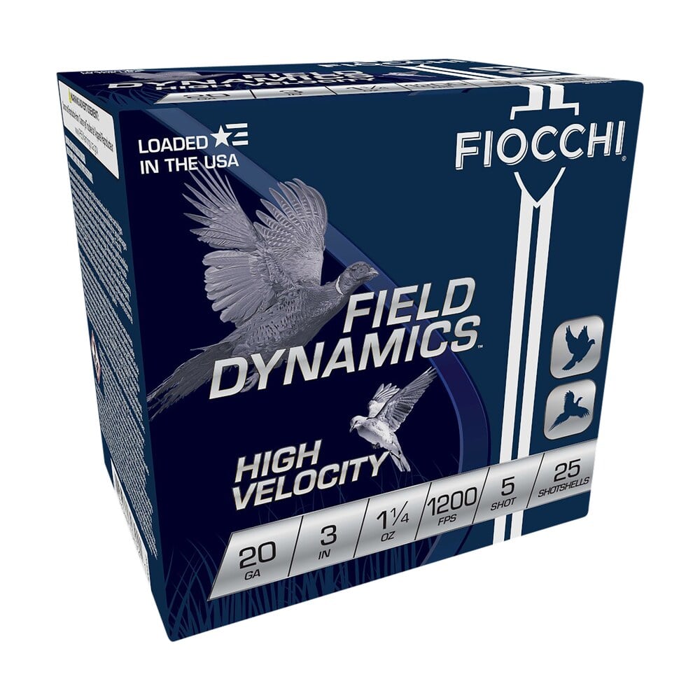 fiocchi 203hv5 field dynamics high velocity 20gauge 3" 1 1/4oz 5shot 25 per box/10 case Fiocchi 203HV5 Field Dynamics High Velocity 20Gauge 3" 1 1/4oz 5Shot 25 Per Box/10 Case Sports South item 116899