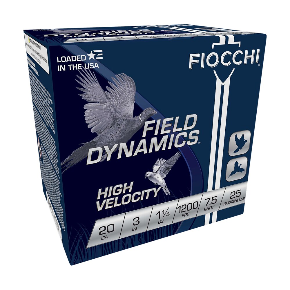 fiocchi 203hv75 field dynamics high velocity 20gauge 3" 1 1/4oz 7.5shot 25 per box/10 case Fiocchi 203HV75 Field Dynamics High Velocity 20Gauge 3" 1 1/4oz 7.5Shot 25 Per Box/10 Case Sports South item 116901