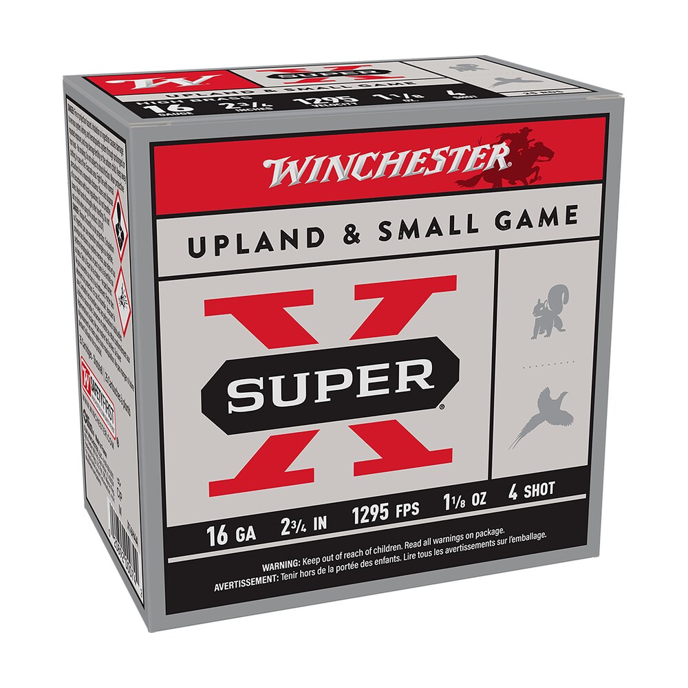 winchester ammo x16h4 super x heavy game load high brass 16gauge 2.75" 1 1/8oz 4shot 25 per box/10 case Winchester Ammo X16H4 Super X Heavy Game Load High Brass 16Gauge 2.75" 1 1/8oz 4Shot 25 Per Sports South item 116927
