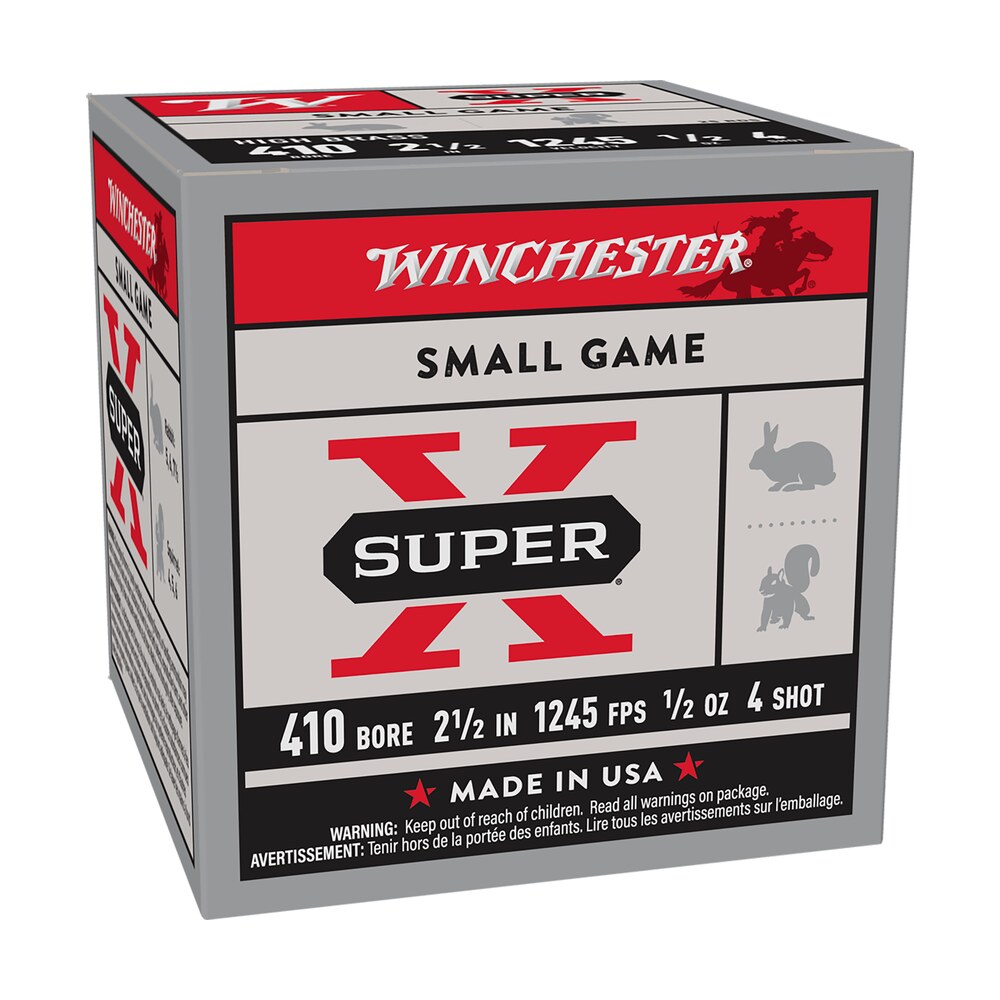 winchester ammo x414 super x heavy game load high brass 410gauge 2.50" 1/2oz 4shot 25 per box/10 case Winchester Ammo X414 Super X Heavy Game Load High Brass 410Gauge 2.50" 1/2oz 4Shot 25 Per Sports South item 116935