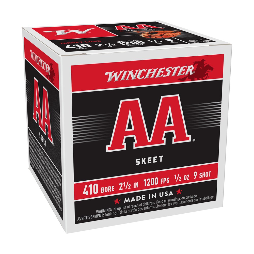 winchester ammo aa419 aa 410gauge 2.50" 1/2oz 9shot 25 per box/10 case Winchester Ammo AA419 AA 410Gauge 2.50" 1/2oz 9Shot 25 Per Box/10 Case Sports South item 116987