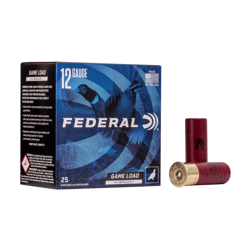federal h1264 game shok high brass 12gauge 2.75" 1 1/4oz 4shot 25 per box/10 case Federal H1264 Game-Shok High Brass 12Gauge 2.75" 1 1/4oz 4Shot 25 Per Box/10 Case Sports South item 117002