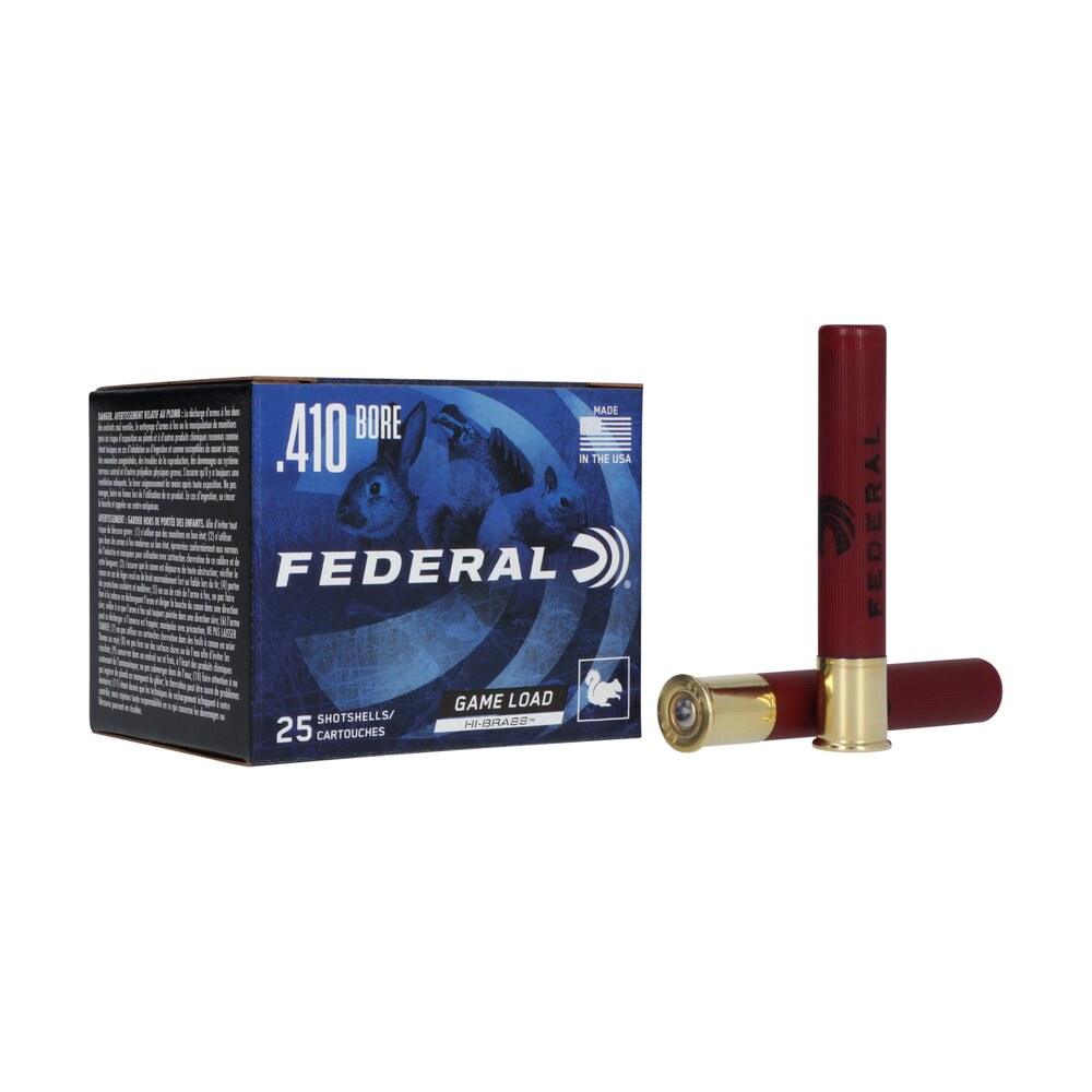 federal h4126 game shok high brass 410 gauge 2.50" 1/2oz 6shot 25 per box/10 case Federal H4126 Game-Shok High Brass 410 Gauge 2.50" 1/2oz 6Shot 25 Per Box/10 Case Sports South item 117017
