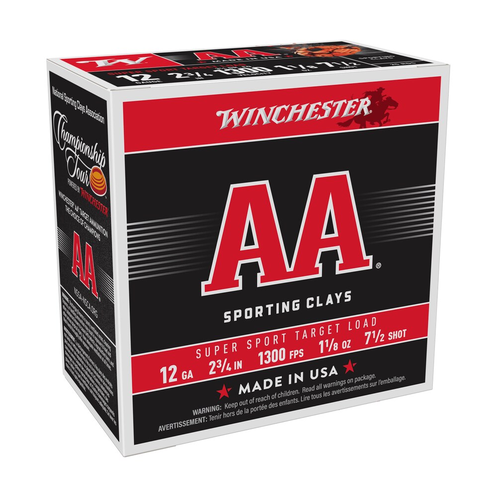 winchester ammo aasc127 aa super sport sporting clay 12gauge 2.75" 1 1/8oz 7.5shot 25 per box/10 case Winchester Ammo AASC127 AA Super Sport Sporting Clay 12Gauge 2.75" 1 1/8oz 7.5Shot 25 Per Sports South item 117176
