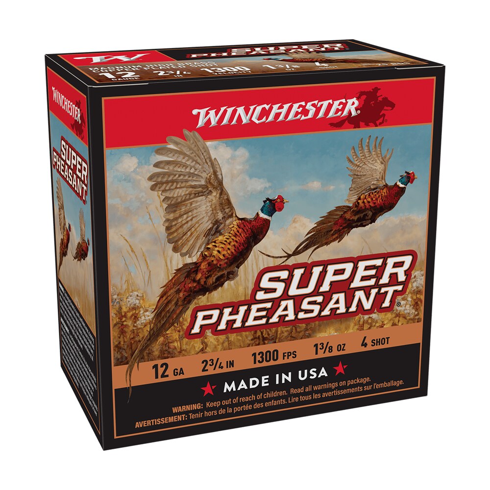 winchester ammo x12ph4 super pheasant magnum high brass 12gauge 2.75" 1 3/8oz 4shot 25 per box/10 case Winchester Ammo X12PH4 Super Pheasant Magnum High Brass 12Gauge 2.75" 1 3/8oz 4Shot 25 Per Sports South item 117220