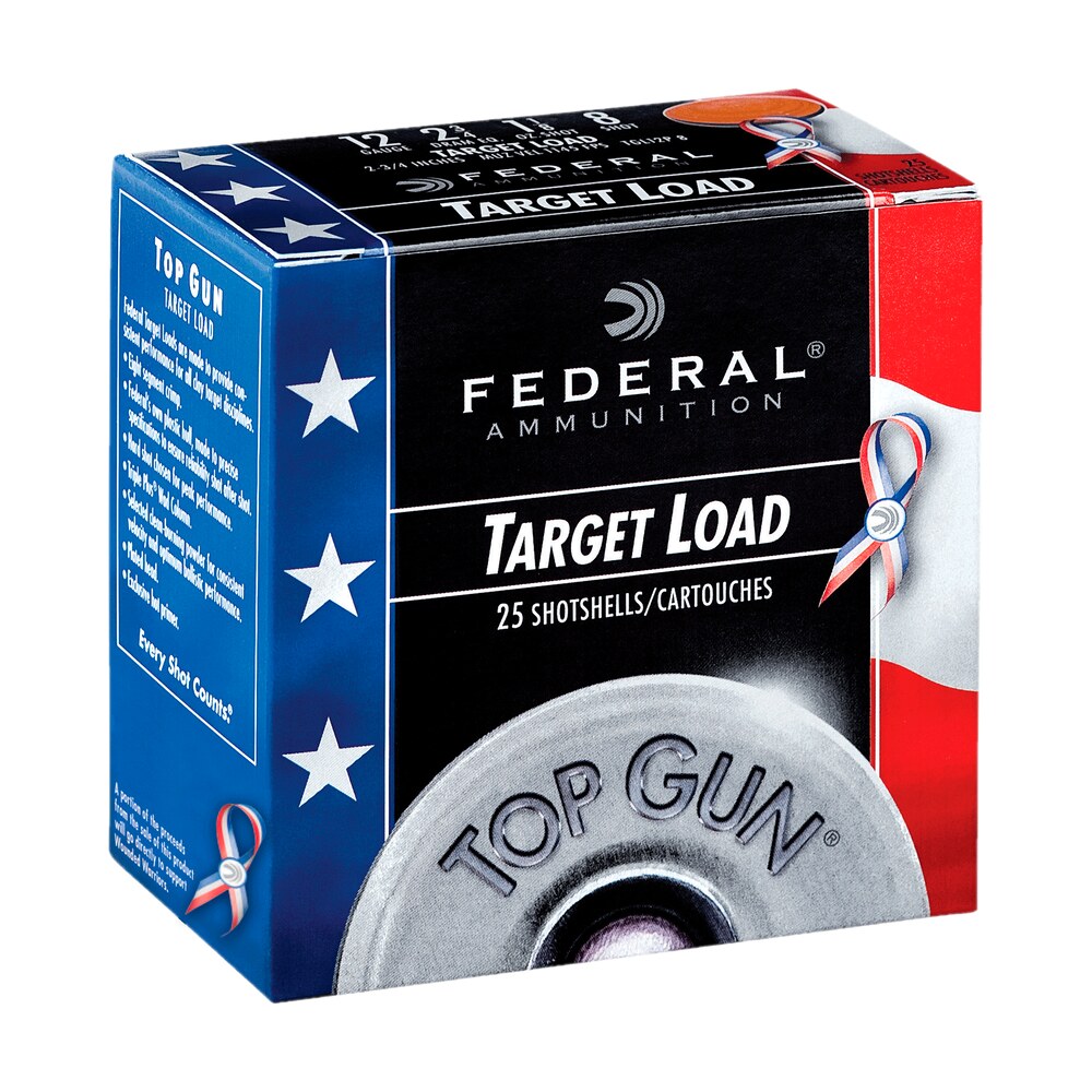 federal tgl12us8 top gun special edition red, white & blue 12gauge 2.75" 1 1/8oz 8shot 25 per box/10 case Federal TGL12US8 Top Gun Special Edition Red, White & Blue 12Gauge 2.75" 1 1/8oz 8Shot 25 Sports South item 117357