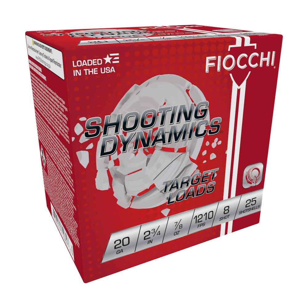 fiocchi 20sd8 shooting dynamics target 20gauge 2.75" 7/8oz 8shot 25 per box/10 case Fiocchi 20SD8 Shooting Dynamics Target 20Gauge 2.75" 7/8oz 8Shot 25 Per Box/10 Case Sports South item 117439