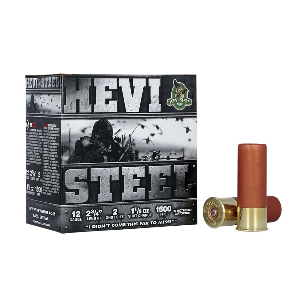 hevi shot hs61222 hevi steel 12gauge 2.75" 1 1/8oz 2shot 25 per box/10 case HEVI-Shot HS61222 HEVI-Steel 12Gauge 2.75" 1 1/8oz 2Shot 25 Per Box/10 Case Sports South item 117459