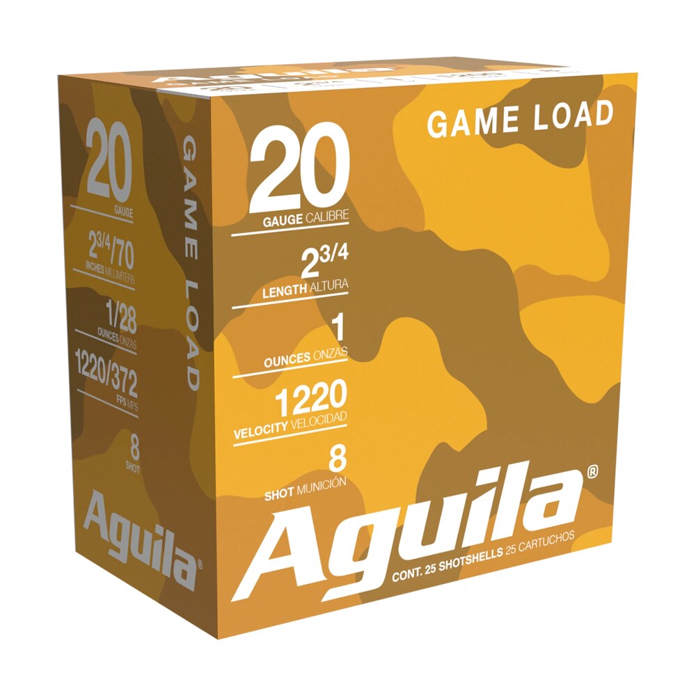 aguila 1chb2048 game load 20gauge 2.75" 1oz 8shot 25 per box/10 case Aguila 1CHB2048 Game Load 20Gauge 2.75" 1oz 8Shot 25 Per Box/10 Case Sports South item 117523