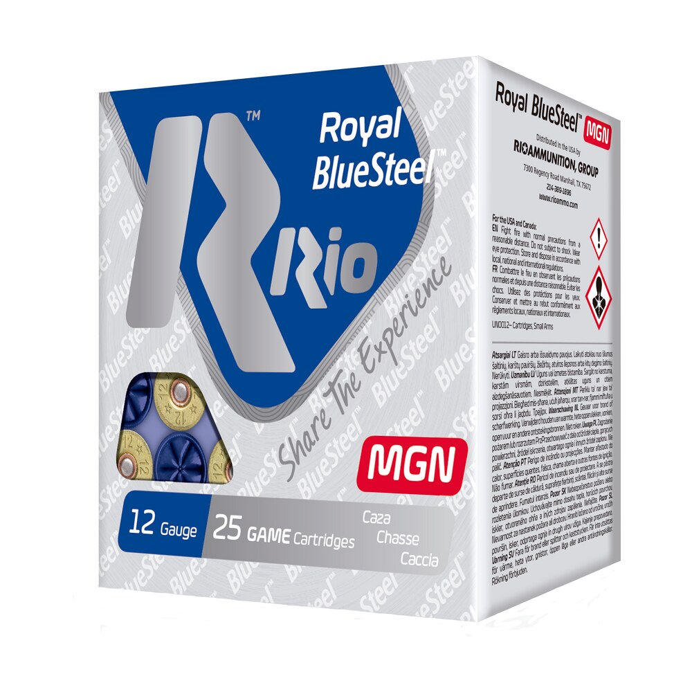 rio ammunition rbsm362 royal bluesteel magnum 12gauge 3" 1 1/4oz 2shot 25 per box/10 case Rio Ammunition RBSM362 Royal BlueSteel Magnum 12Gauge 3" 1 1/4oz 2Shot 25 Per Box/10 Case Sports South item 117560